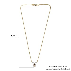 Natural Golden Tanzanite and White Zircon Cluster 0.74 ctw Necklace in 18K YG Plated Sterling Silver 18 Inches