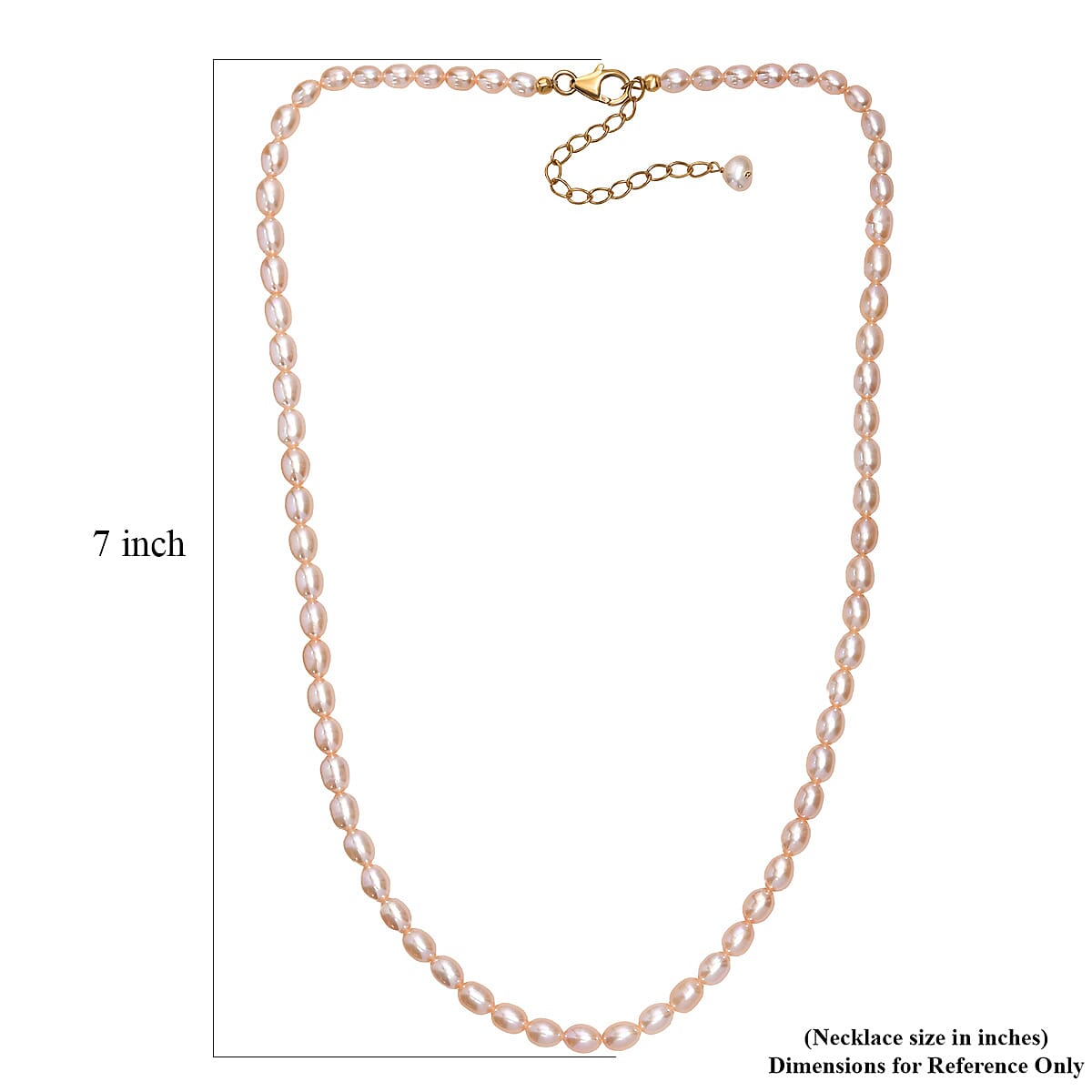 Peach Freshwater Pearl Oval Shape Blush Tide Necklace in 18K Vermeil Yellow Gold Over Sterling Silver 18-20 Inches