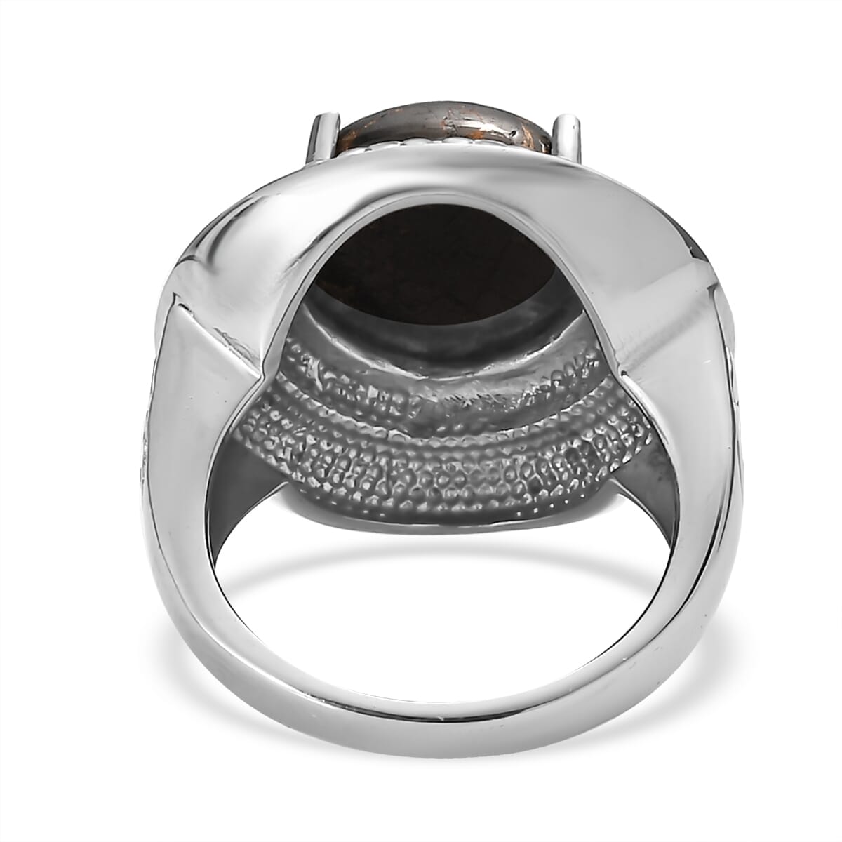 Matrix Silver Shungite Ring in Stainless Steel (Size 10.0) 9.50 ctw image number 4