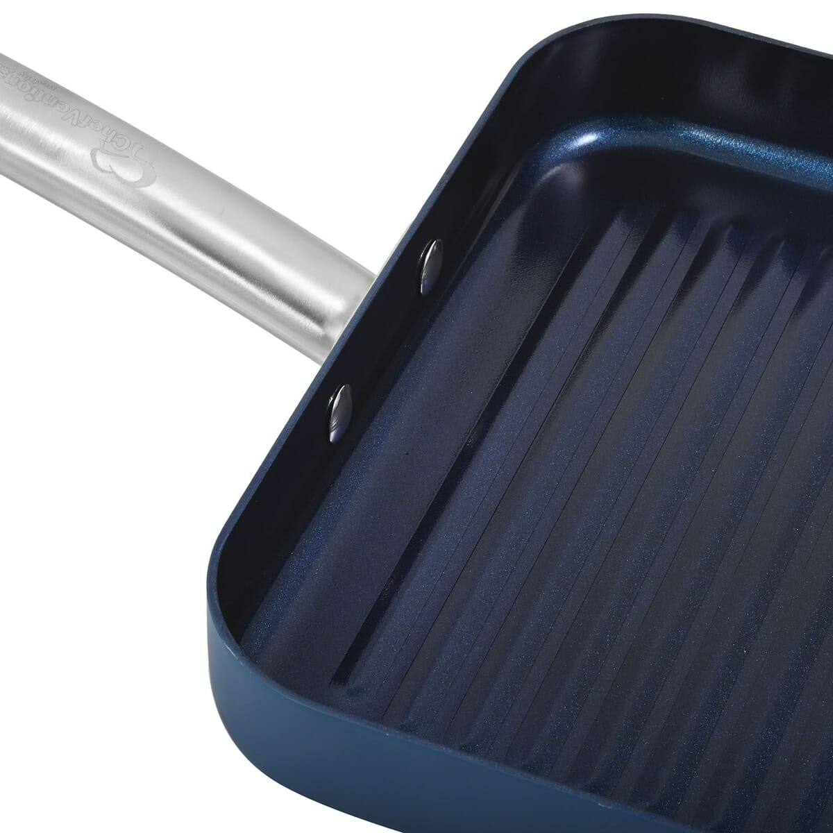 CLOSEOUT ChefVentions 9.5 Fry Pan Sapphire Cookware Pressed Aluminum Nonstick Stainless Steel Frying Skillet Stovetop image number 2
