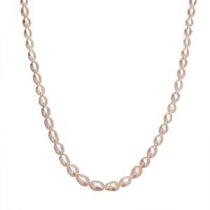 Peach Fresh Water Pearl 68.00 ctw Necklace in 18K Vermeil Yellow Gold Over Sterling Silver (18 Inches)