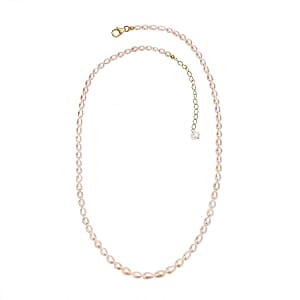 Peach Fresh Water Pearl 68.00 ctw Necklace in 18K Vermeil Yellow Gold Over Sterling Silver (18 Inches)