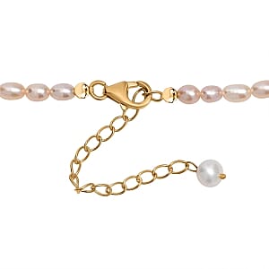 Peach Fresh Water Pearl 68.00 ctw Necklace in 18K Vermeil Yellow Gold Over Sterling Silver (18 Inches)