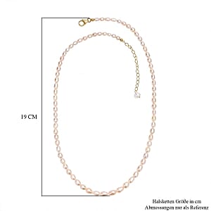 Peach Fresh Water Pearl 68.00 ctw Necklace in 18K Vermeil Yellow Gold Over Sterling Silver (18 Inches)
