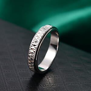 Rhapsody Diamond Cut Spinner Band Ring in 950 Platinum (Size 7.0) 6.37 Grams