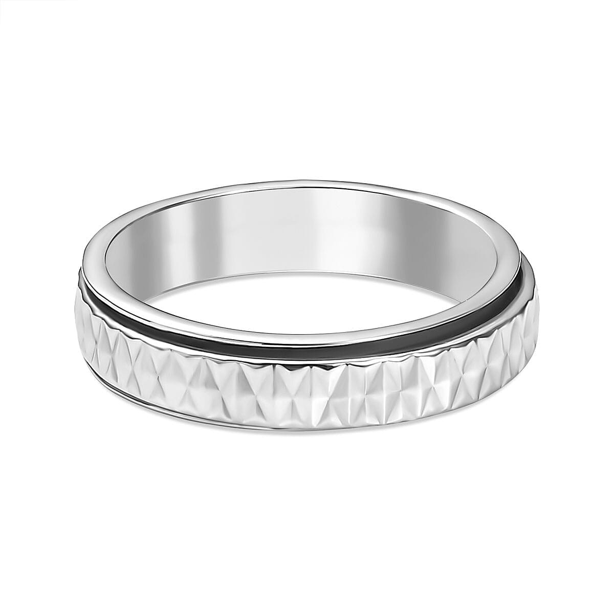 Rhapsody Diamond Cut Spinner Band Ring in 950 Platinum (Size 7.0) 6.37 Grams image number 4