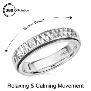 Rhapsody Diamond Cut Spinner Band Ring in 950 Platinum (Size 8.0) 6.37 Grams