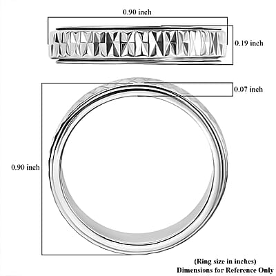 Rhapsody Diamond Cut Spinner Band Ring in 950 Platinum (Size 8.0) 6.37 Grams