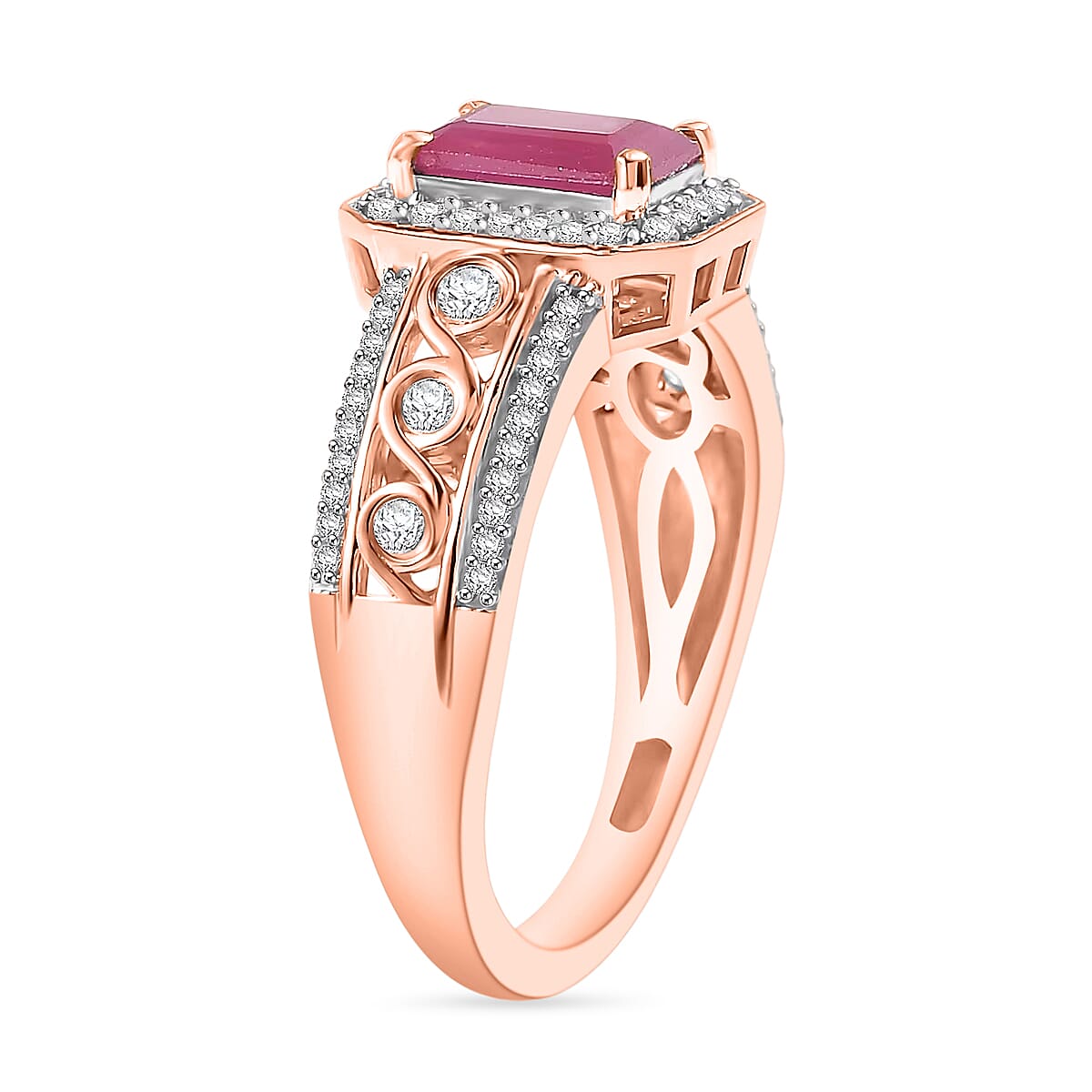 Ruby/2.54/Rose Gold Over Sterling Silver / 10