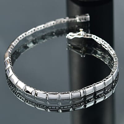 Rhapsody Modern Grace, Bar Link Bracelet in 950 Platinum (6.50 In) 9.26 Grams
