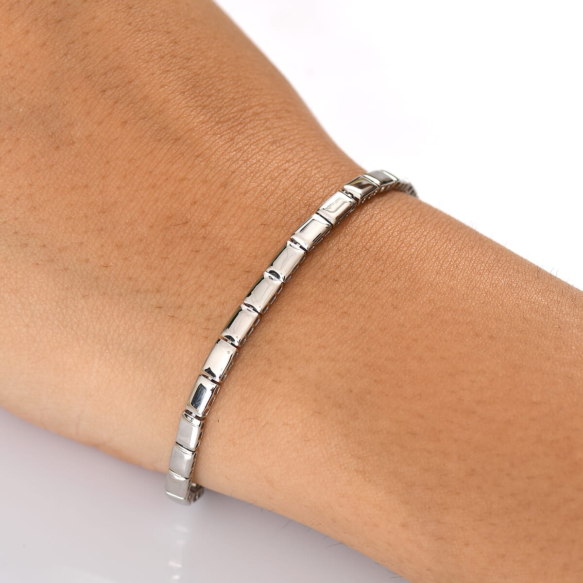 Modern Grace, Bar Link Bracelet in 950 Platinum (7.25 In) 9.79 Grams image number 2