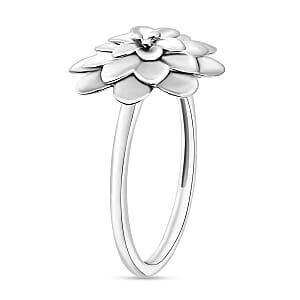 Floral Ring in 10K White Gold (Size 10.0) 4.10 Grams (Del. in 10-12 Days)