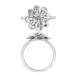 Floral Ring in 10K White Gold (Size 10.0) 4.10 Grams (Del. in 10-12 Days)