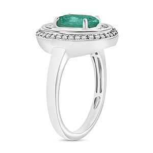 Luxoro Premium Kagem Zambian Emerald and G-H I2 Diamond 2.25 ctw Ring in 10K White Gold (Size 10.0) (Del. in 10-12 Days)