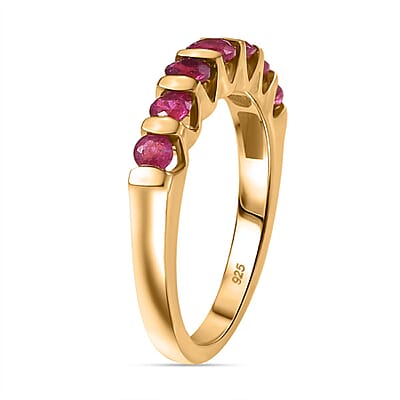 African Ruby (FF) 1.20 ctw Ring in 14K YG Over Sterling Silver (Size 10.5)