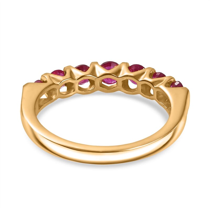African Ruby (FF) 1.20 ctw Ring in 14K YG Over Sterling Silver (Size 10.5)