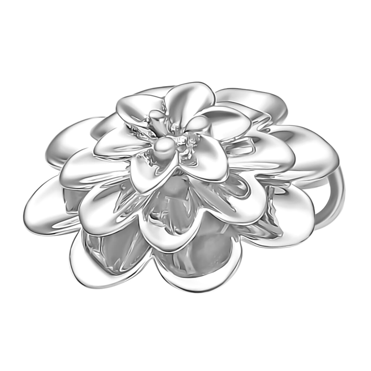 Floral Pendant in 10K White Gold 2.60 Grams image number 2
