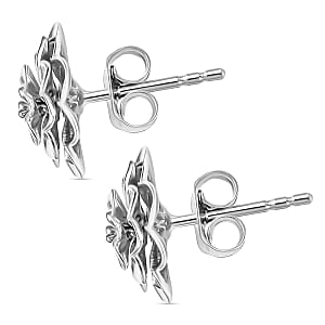 Floral Earrings in 10K White Gold 3.20 Grams (Del. in 10-12 Days)