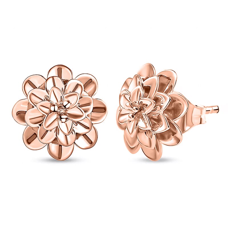 Luxoro Floral Earrings in 10K Rose Gold 2.36 Grams