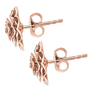 Luxoro Floral Earrings in 10K Rose Gold 2.36 Grams