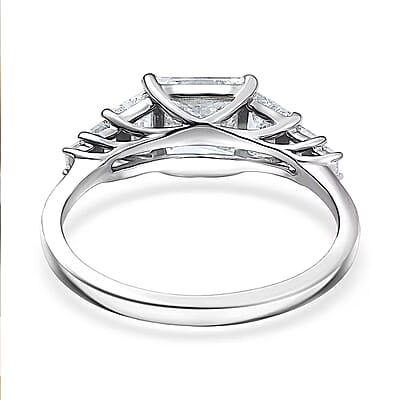Luxuriant Lab Grown Diamond E-F VS 3.00 ctw Trilogy Ring in 950 Platinum (Size 10.0) 4.30 Grams