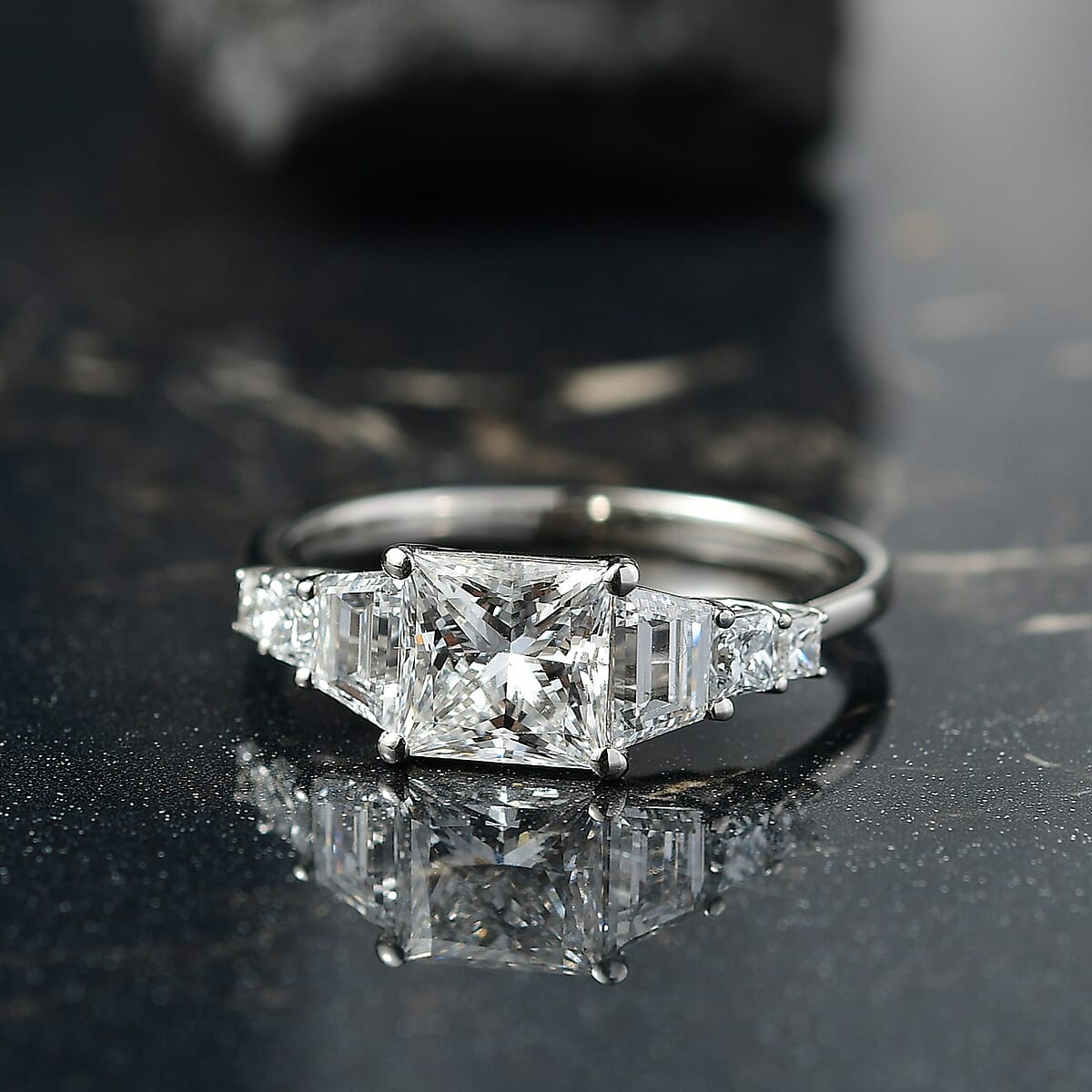 950 Platinum Luxuriant Lab Grown Diamond (E-F, VS) Ring (Size 9.0) (4.30 g) 3.00 ctw image number 1