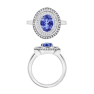 Luxoro Premium Tanzanite and G-H I2 Diamond 2.49 ctw Ring in 10K White Gold (Size 10) 2 (Del. in 10-12 Days)