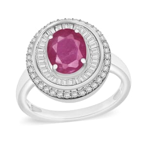 Luxoro Premium Mozambique Ruby and G-H I2 Diamond 3.15 ctw Ring in 14K White Gold (Size 10.0)