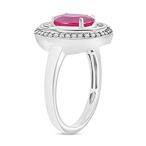 Luxoro Premium Mozambique Ruby and G-H I2 Diamond 3.15 ctw Ring in 14K White Gold (Size 10.0) (Del. in 10-12 Days)