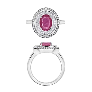 Luxoro Premium Mozambique Ruby and G-H I2 Diamond 3.15 ctw Ring in 14K White Gold (Size 10.0) (Del. in 10-12 Days)
