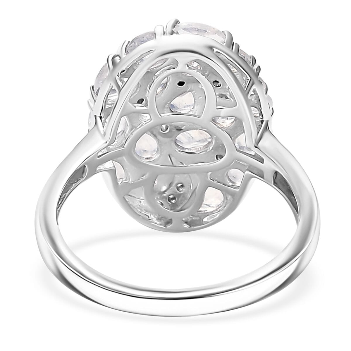 Karis Moon Glow Moonstone and White Zircon 2.00 ctw Moon Star Ring 18K YG Plated and Platinum Bond image number 4