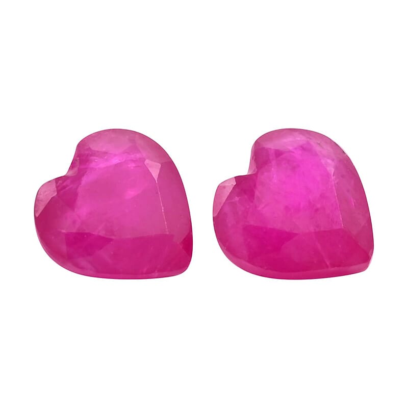 AAA Montepuez Ruby Set of 2 (Hrt 6mm) 1.70 ctw