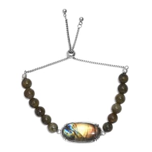 Malagasy Labradorite 70.50 ctw Bracelet in Stainless Steel