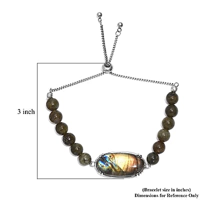 Malagasy Labradorite 70.50 ctw Bracelet in Stainless Steel