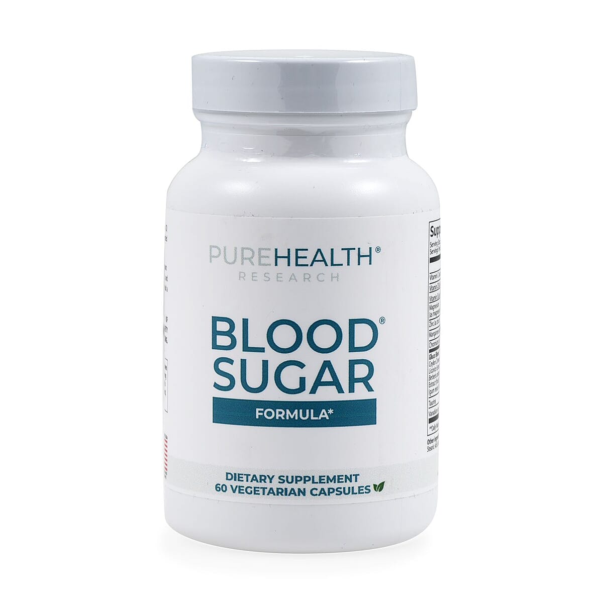 PureHealth Research Blood Sugar Dietary Supplement 60 Vegetarian Capsules image number 0