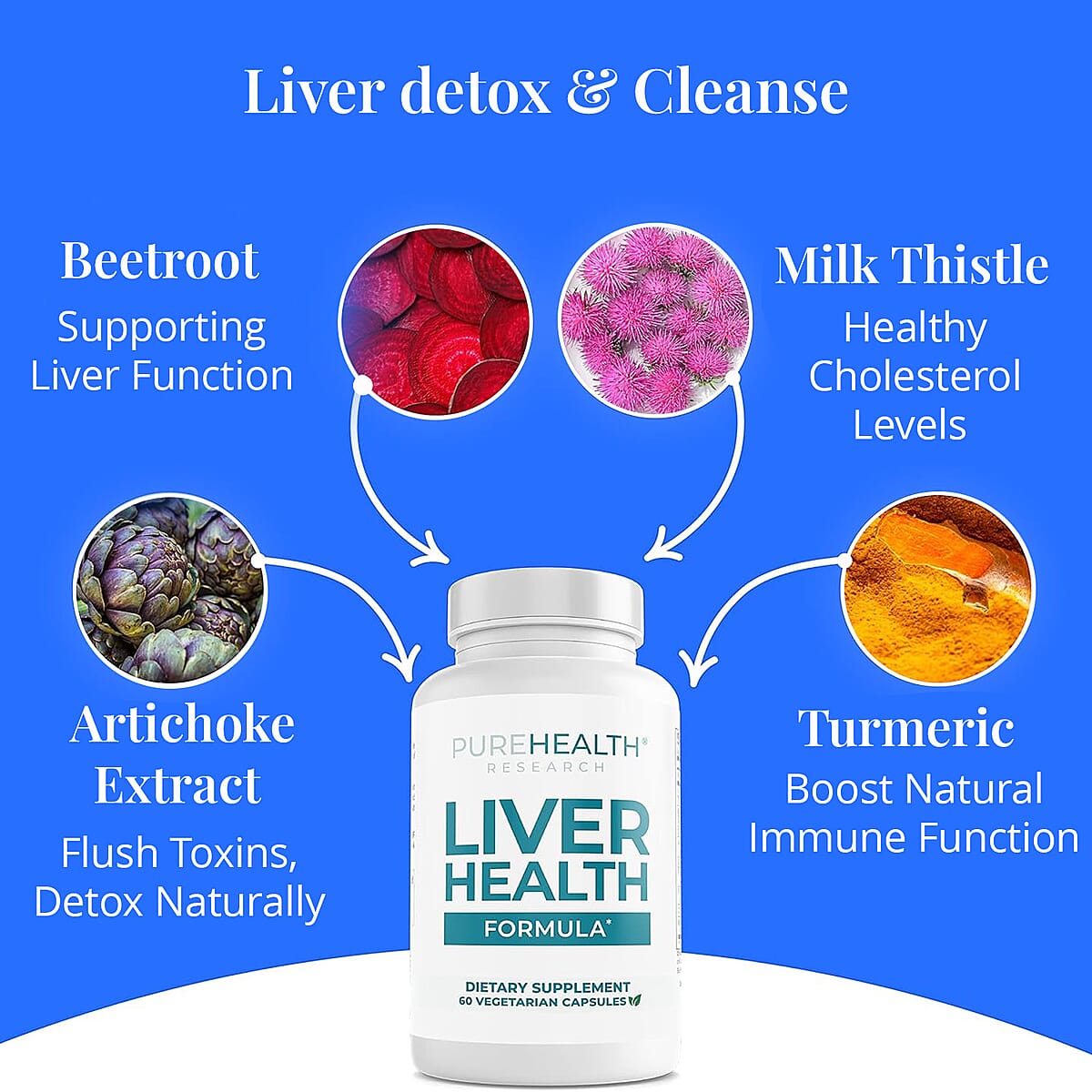 PureHealth Research Liver Health Dietary Supplement 60 Vegetarian Capsules image number 3