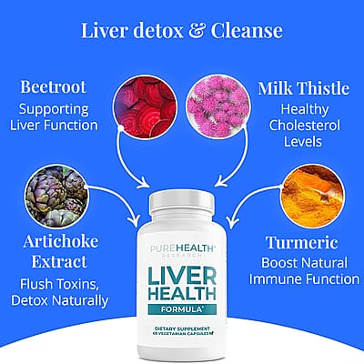 PureHealth Research Liver Health Dietary Supplement 60 Vegetarian Capsules