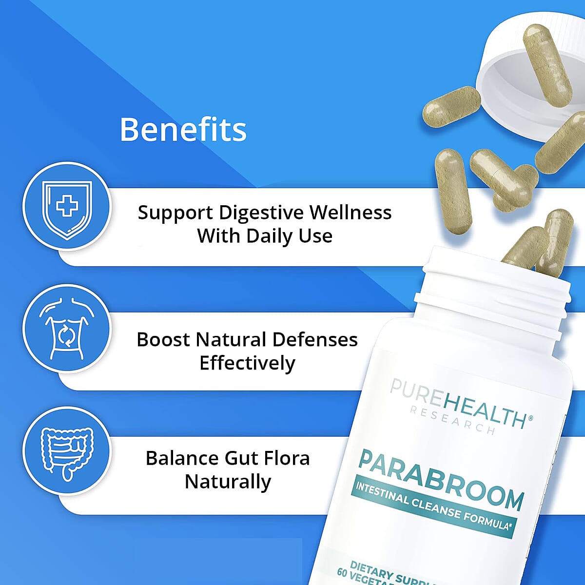 PureHealth Research Gut Antioxidants Dietary Supplement 60 Vegetarian Capsules image number 1