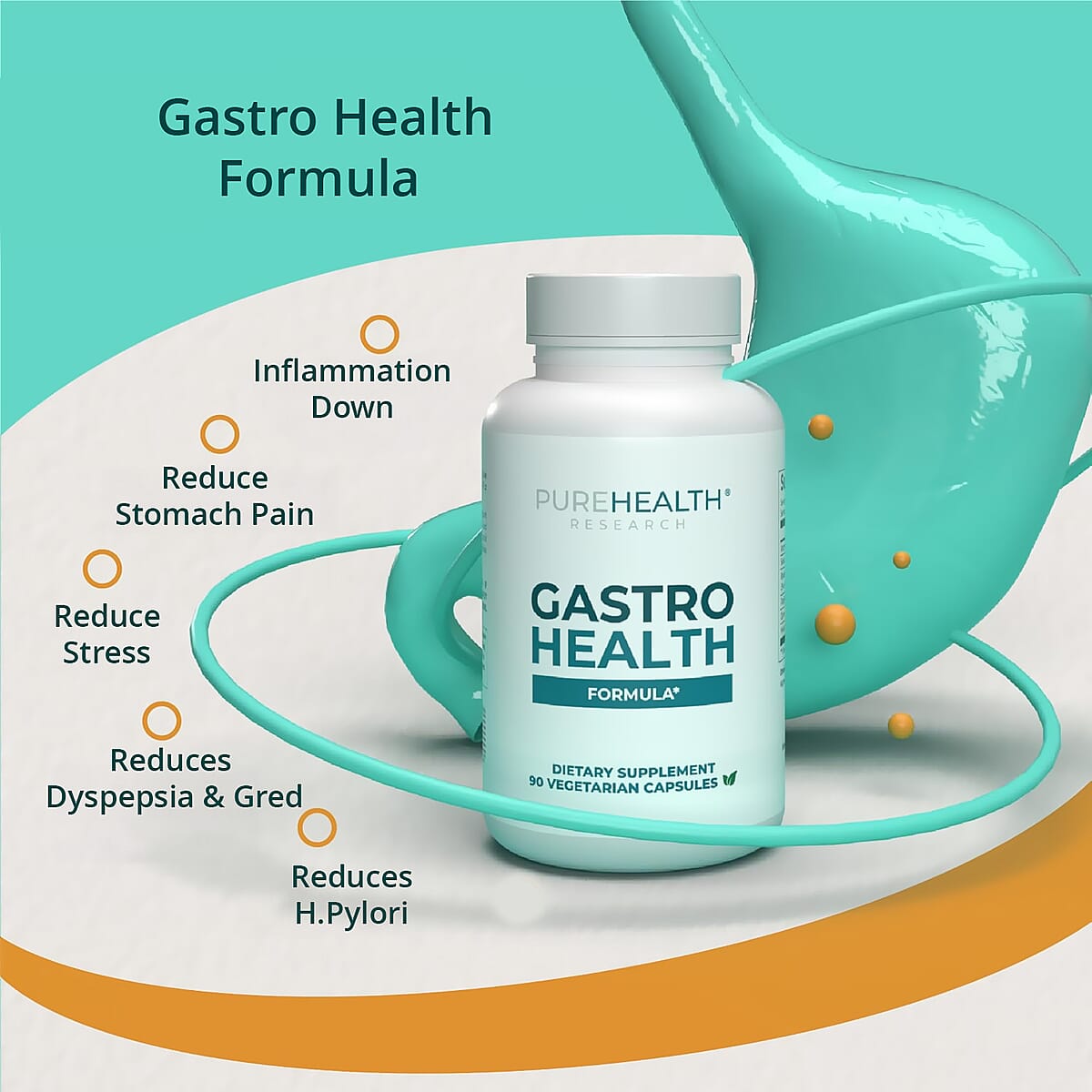 PureHealth Research Gastro Health Dietary Supplement 90 Vegetarian Capsules image number 2