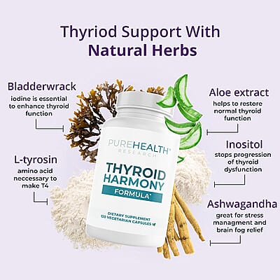 PureHealth Research Thyroid-harmony Dietary Supplement 120 Vegetarian Capsules