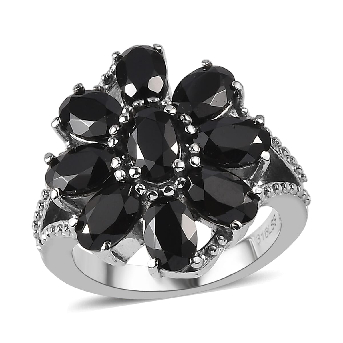 Thai Black Spinel Ring in Stainless Steel (Size 10.0) 4.90 ctw image number 0