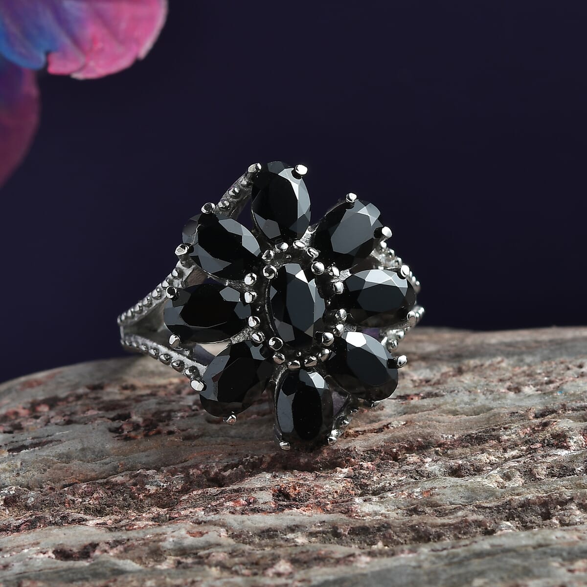 Thai Black Spinel Ring in Stainless Steel (Size 10.0) 4.90 ctw image number 1