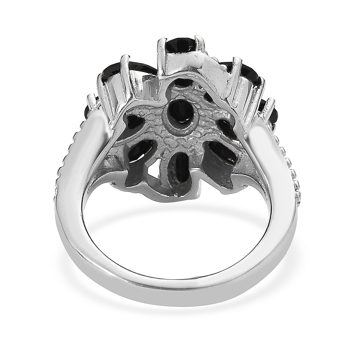 Thai Black Spinel 4.90 ctw Ring in Stainless Steel (Size 9.0) image number 4