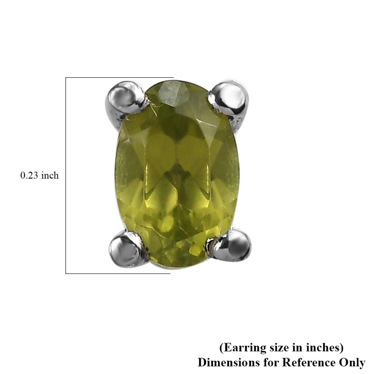 Peridot 0.90 ctw Earrings in Stainless Steel image number 4