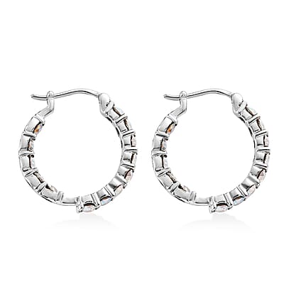 J Francis Embellished with Aurora Borealis Crystal by Swarovski 3.10 ctw Earrings in Stainless Steel