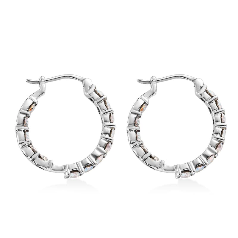 J Francis Embellished with Aurora Borealis Crystal by Swarovski 3.10 ctw Earrings in Stainless Steel