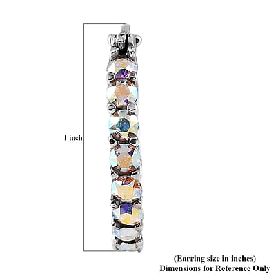 J Francis Embellished with Aurora Borealis Crystal by Swarovski 3.10 ctw Earrings in Stainless Steel