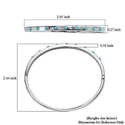 Sleeping Beauty Turquoise 0.50 ctw Bangle Bracelet in Stainless Steel