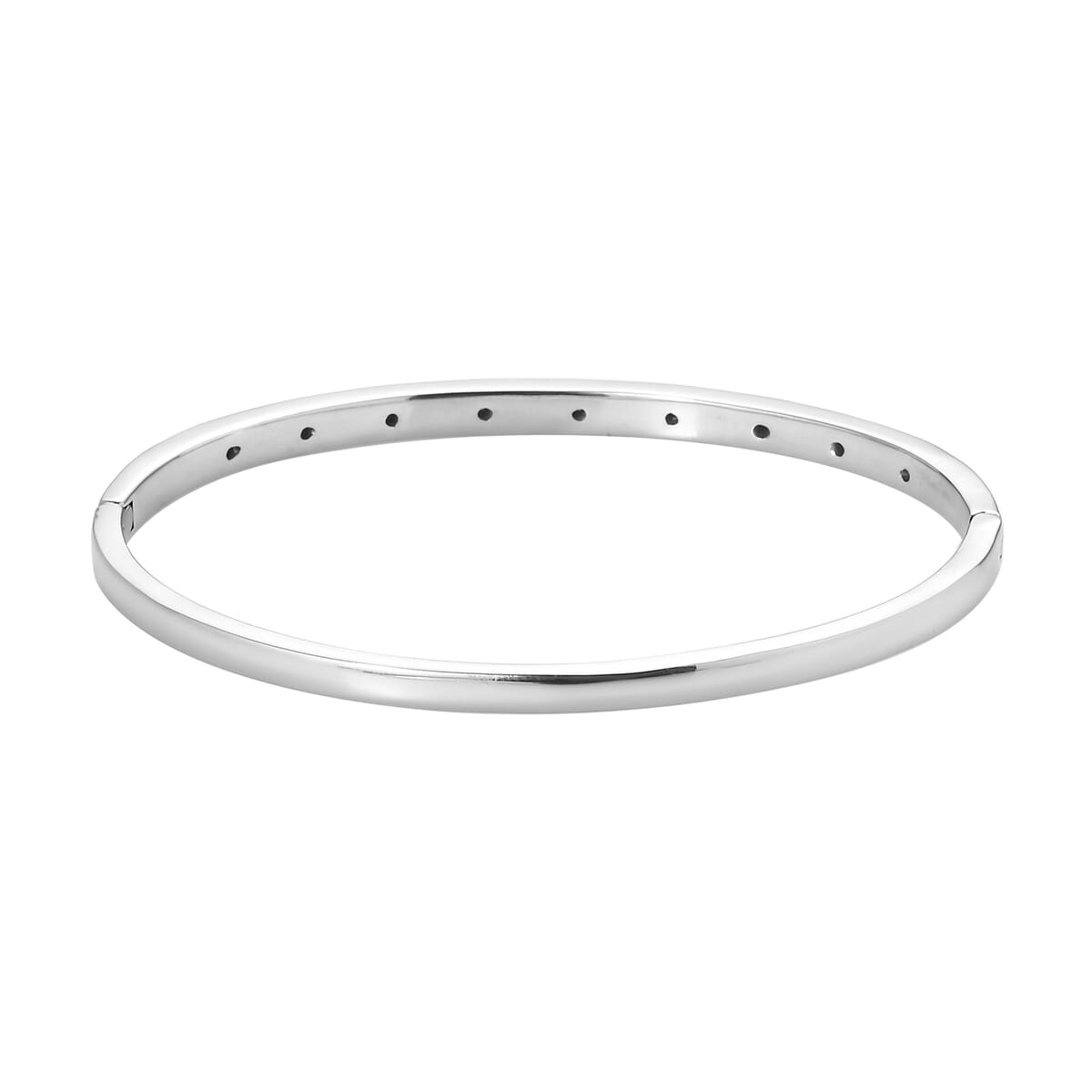 Multi-Tourmaline 0.70 ctw Bangle Bracelet in Stainless Steel image number 3