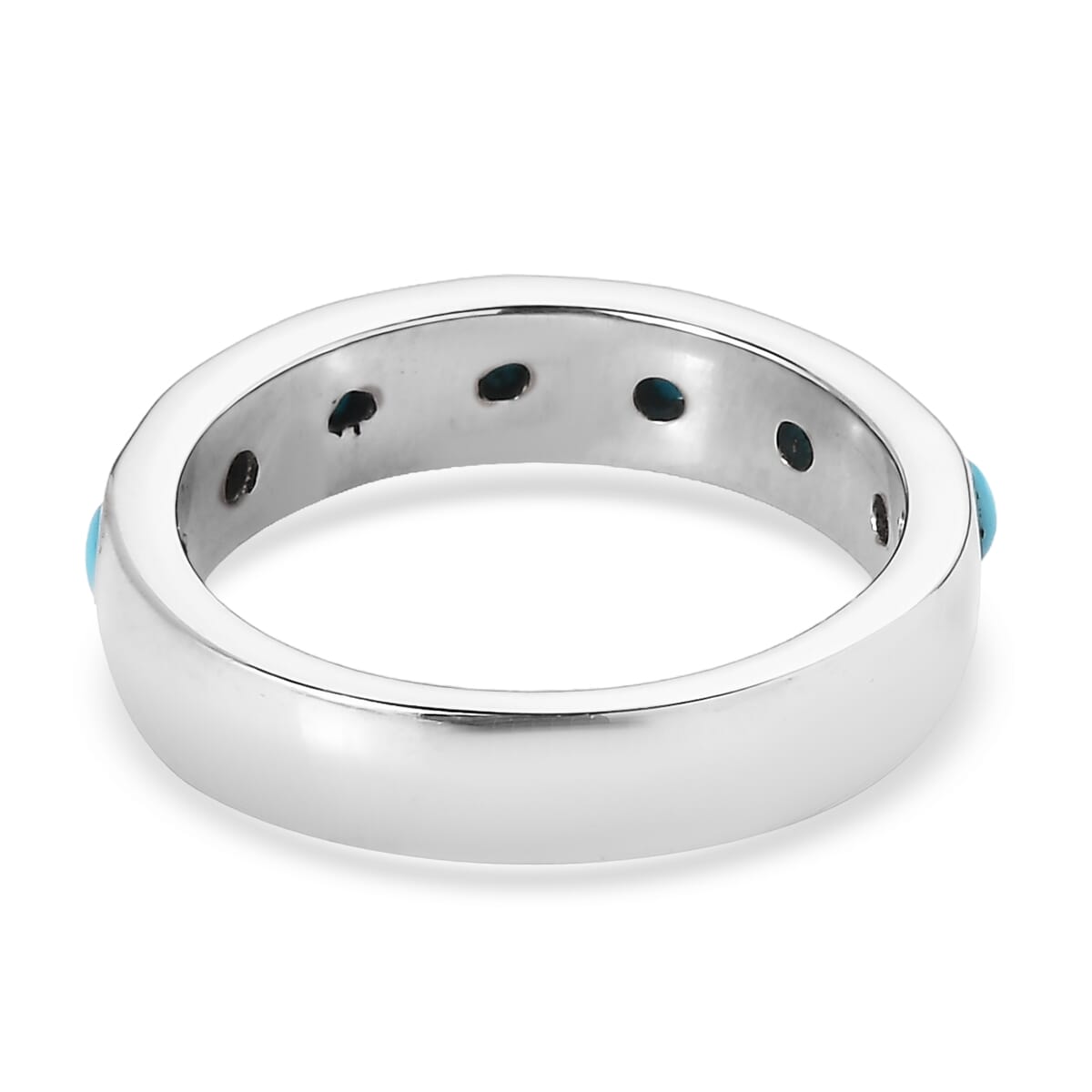 Sleeping Beauty Turquoise Band Ring in Stainless Steel (Size 10.0) 0.80 ctw image number 4